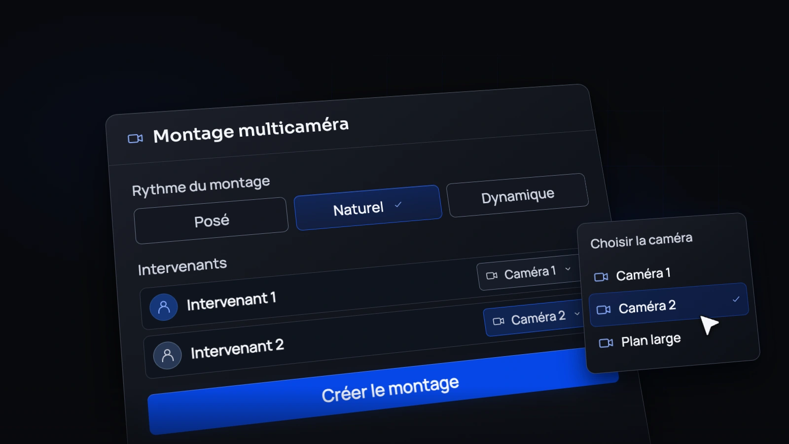 Lecture du montage préparé par Motion Lab.
